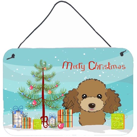 Carolines Treasures Christmas Tree and Chocolate Brown Poodle Wall or Door Hanging Prints BB1628DS812